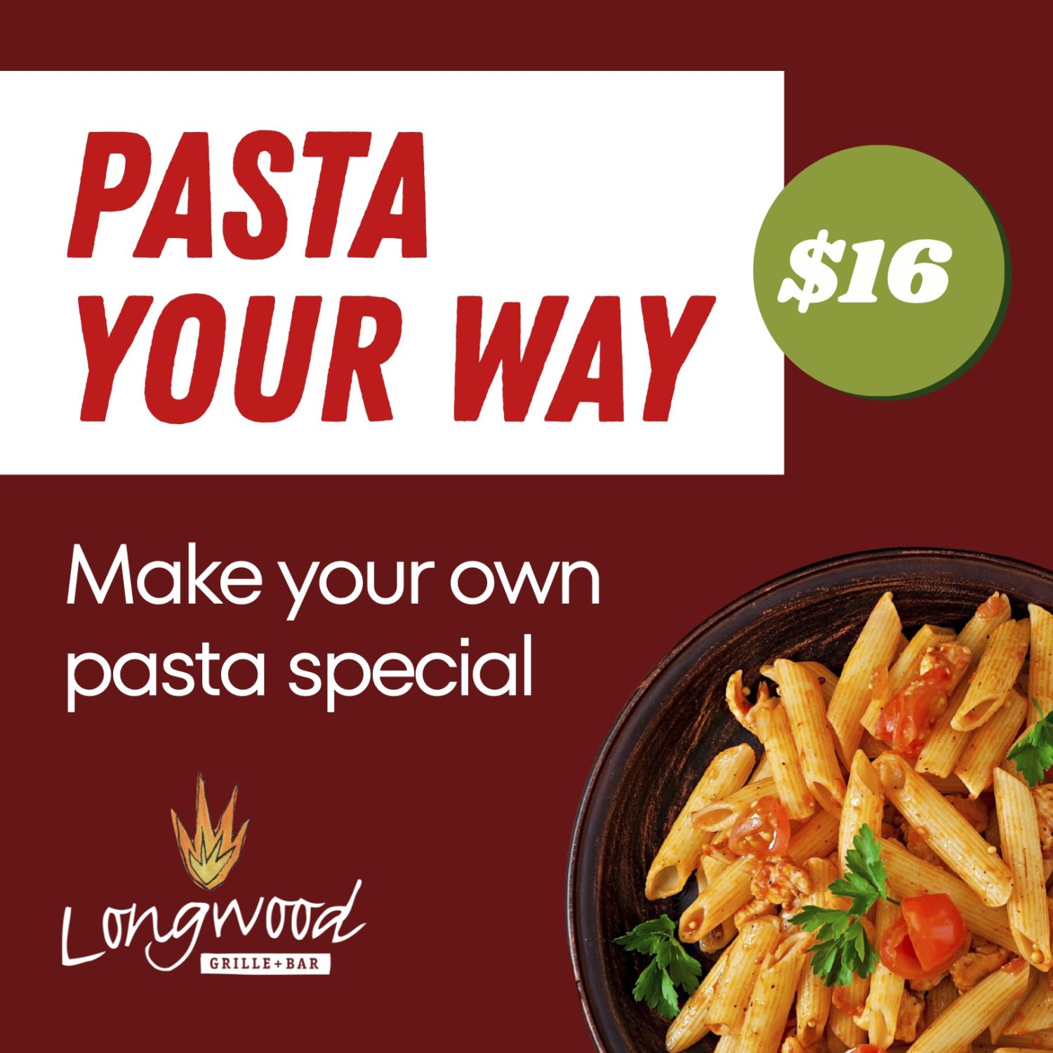 An image of the Longwood Grille and Bar food and atmosphere